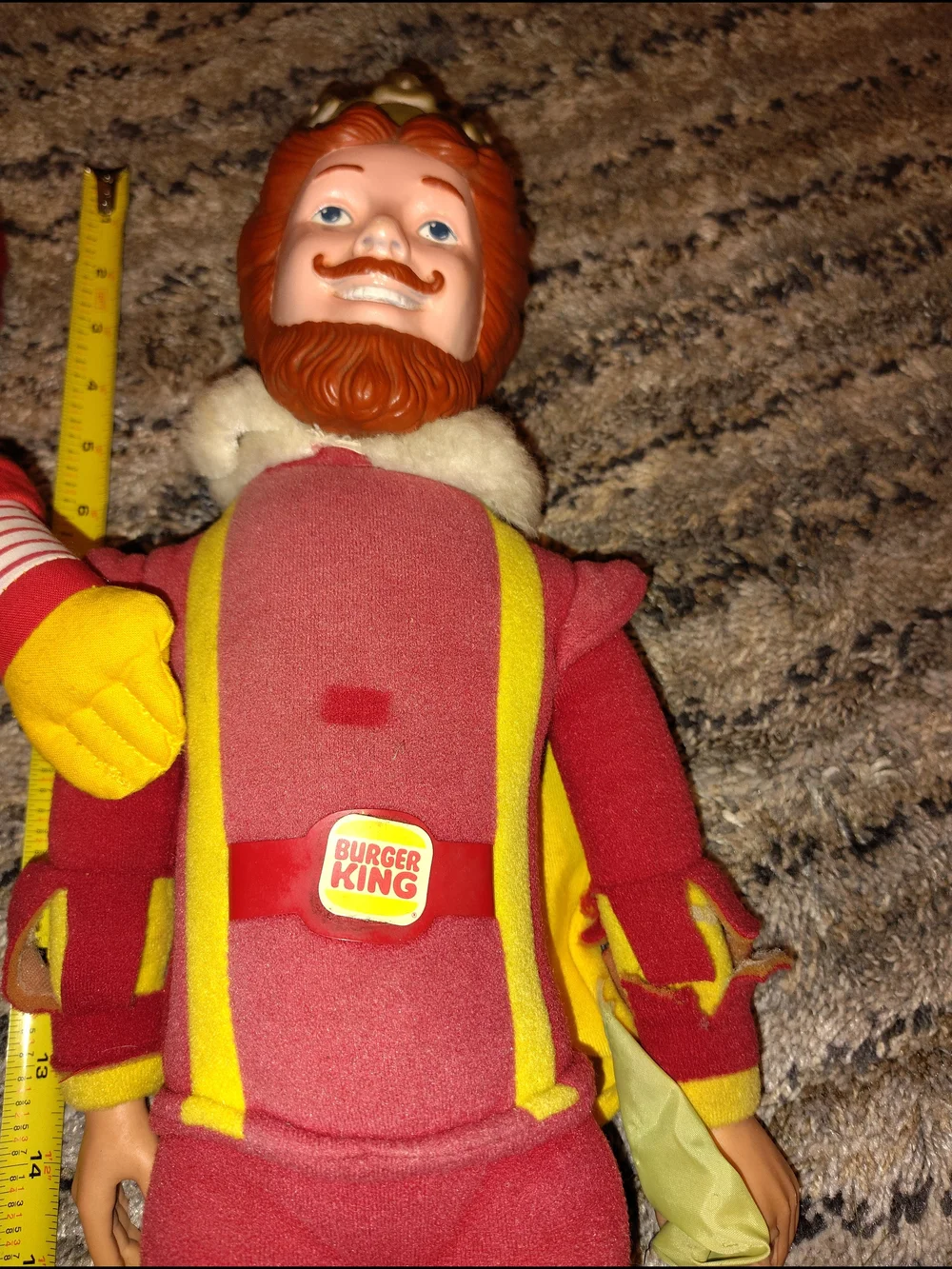 McDonald's and Burger King Classic Red Plush Fast-Food Mascot Dolls